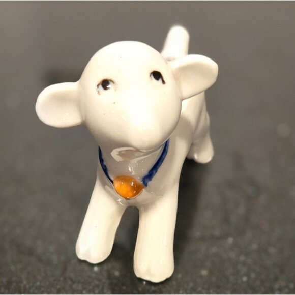 VTG Occupied Japan Lamb Calf mini planter toothpick holder Adorable ceramic - Picture 6 of 12